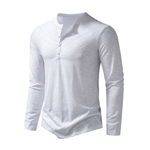 เสื้อเชิ้ตแขนยาวผู้ชาย สีพื้น คอปกติดกระดุม สไตล์ลำลอง เนื้อผ้าสลับลาย 100% ผ้าฝ้าย ทรงปกติ ระบายอากาศได้ดี - Product Image 1