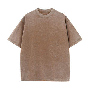T-shirt Streetwear 100% Coton avec Logo Personnalisé, T-shirt Oversize Délavé à l'Acide - Product Image 4