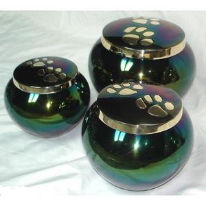 Silver <b>Pet</b> Cremation Urns With Gold Paw Prints Heart <b>Keepsake</b> Metal Urn Set For <b>Ashes</b> <b>Keepsake</b> Brass Cremation Urns For Sale - Product Image 6