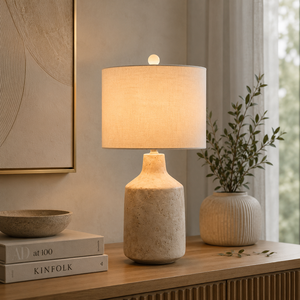 Solución de Iluminación Decorativa con Travertino Refinado que Ofrece la Belleza de la Piedra Natural, Artesanía Excepcional y Colocación Versátil - Product Image 1