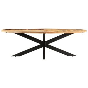Table à manger en bois de manguier avec pieds noirs - Product Image 2