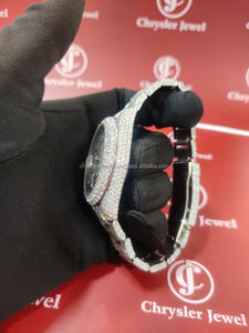 Último estilo de moda Iced Out Hip Hop Exclusivo Moissanite Reloj de diamantes para hombre con claridad VVS Precio de fabricante Hombres - Product Image 6