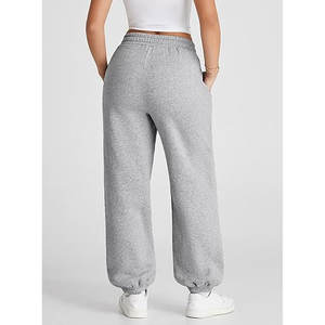 Pantalon de jogging ample Y2K pour femme avec taille croisée en V, pantalon de détente en molleton à jambe large, taille haute et confortable - Product Image 2