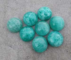 Cabochons en Amazonite naturelle, 5 pièces, pierres précieuses rondes à dos plat, pierre polie de haute qualité pour la fabrication de bijoux, vente en gros - Product Image 3