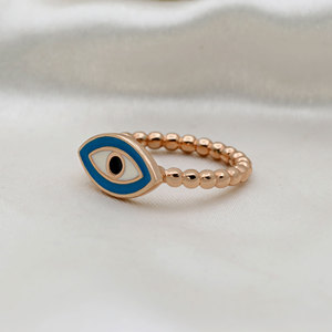 Evil Eyes <b>Ring</b> Colorful Enamel <b>Rings</b> for Women <b>Silver</b> Gold Plated <b>Adjustable</b> Open <b>Ring</b> Lucky Protection Jewelry - Product Image 3