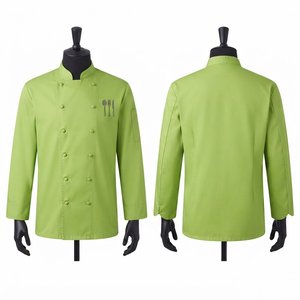 เสื้อเชฟแบล็คฮาร์ดสัน พรีเมียม คอตตอน/โพลีเอสเตอร์ 200 GSM สีเขียวมะนาว กระดุมสองแถว แขนครึ่งตัว ชุดยูนิฟอร์มร้านอาหาร บาร์ - Product Image 1