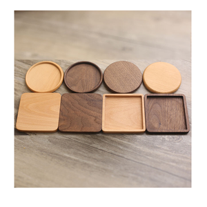 <b>Round</b> Acacia Coaster Set 5mm Thick Reusable Non-Slip Modern Design <b>Mats</b> & Pads 300mm Diameter Set of 4 Pcs - Product Image 4