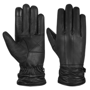 Premium Soft Winter Leather Club Casual Outdoor <b>Touchscreen</b> Thermal <b>Gloves</b> Eco-Friendly Cashmere Lining Men OEM ODM Factory - Product Image 1