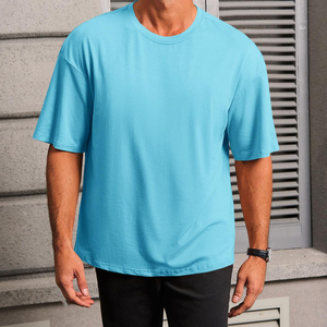 เสื้อยืดโอเวอร์ไซส์ผู้ชาย ผ้าฝ้ายน้ำหนักเบา ทรงหลวม สไตล์สตรีทแวร์ แขนสั้น เรียบง่าย แฟชั่น - Product Image 3