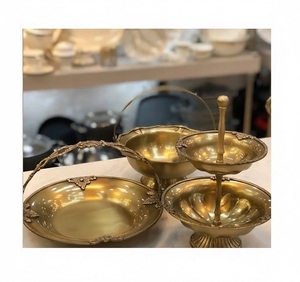 Advantageous Design Chocolate Bowl In Gold Color Serving Bowl Round Shape Tableware Food Snacks Fruits And Chocolate Bowl - Product Image 1