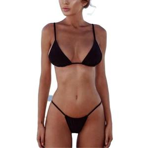 Ensemble de bikini pour femme avec logo frontal personnalisé par transfert thermique, dos nu, bretelles réglables, séchage rapide, respirant, maillot de bain - Product Image 4