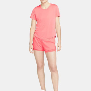 Conjunto Deportivo de Verano de 2 Piezas para Mujer, Camiseta de Manga Corta y Pantalones Cortos de Secado Rápido en Color Rosa Coral - Product Image 2