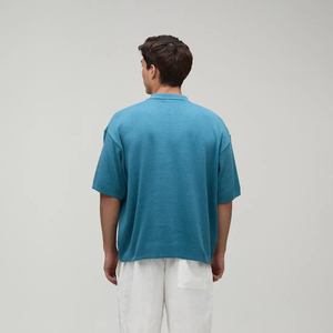 Camisetas Casuales OEM para Hombre, 100% Algodón, Transpirables, de Manga Corta, con Cuello y Patrón Sólido - Product Image 2