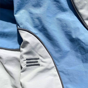 Conjunto Deportivo Cortavientos para Hombre, Color Azul Claro y Blanco, de Secado Rápido, Tejido de Poliéster, con Capucha, Venta al Por Mayor - Product Image 2