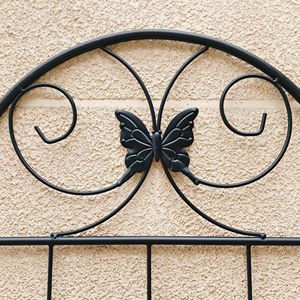 Set di 2 tralicci da giardino in metallo neri antiruggine da 180 cm x 50 cm per piante rampicanti, supporto per fiori da esterno - Product Image 6