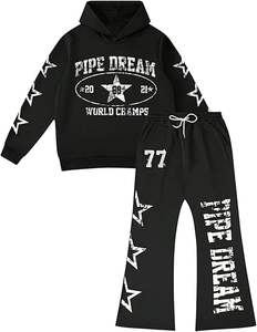 Conjunto Deportivo de Otoño, Estilo Hip Hop, Sudadera con Capucha Bordada de Manga Larga y Pantalones Deportivos de Diseño - Product Image 6