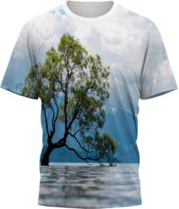 T-shirt pour homme en sublimation, manches courtes, léger, respirant, 100% coton, design galaxie, vêtements de sport, impression personnalisée, OEM ODM - Product Image 1
