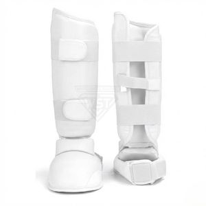 Protège-tibias de boxe robustes, gris foncé texturé, finition mate, qualité supérieure, haute absorption des chocs, faible MOQ - Product Image 2