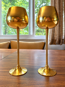 Handcrafted Brass Wine <b>Goblet</b> Long Stem Metal Drinking <b>Glass</b> Luxury Golden Barware Elegant Table Decor - Product Image 3
