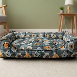 Cuccia per Cani Yommy Puppy Design in Tela Semi-Impermeabile, Misure M 64x48x18 cm, L 76x63x21 cm, XL 100x78x23 cm - Product Image 1