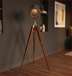 Christmas Vintage Spotlight <b>Lamp</b> <b>Nautical</b> Tripod Theater Home Floor <b>Lamp</b> Studio - Product Image 6