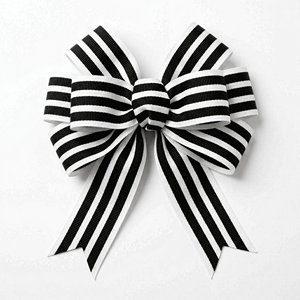 25mm Black White Stripe Grosgrain <b>Ribbon</b> Bulk Supply for Hair Accessories Sewing Projects Retail Packaging and DIY Craft Use - Product Image 2