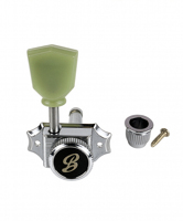 BBSTONE Korean Made Vintage Style Locking Tuners, Chrome, 3+3 Configuration, 18:1 Ratio, Tulip Keys for Les Paul Style chrome