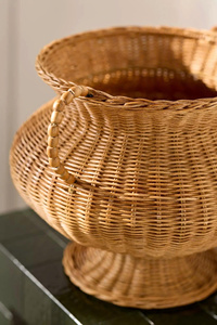 Scandinavian Rattan Tabletop <b>Vase</b> With Handles Bohemian Style Round Floral Display Decoration Handmade Interior Decorative <b>Vase</b> - Product Image 2