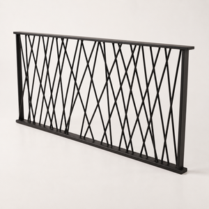 Panel de Barandilla de Aluminio Negro Moderno con Diseño Geométrico de Diamantes Cruzados para Balcón, Escalera, Villa, Hotel, Decoración del Hogar - Product Image 1