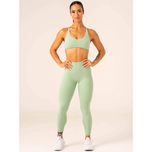 Conjunto Deportivo de Dos Piezas para Mujer, Ropa Deportiva Suave para Gimnasio, Fitness, Yoga, Transpirable, Elástica, con Logotipo Personalizado, OEM, Venta al Por Mayor - Product Image 1