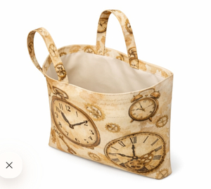 Custom <b>Clock</b> Print Tote <b>Bag</b> Medium Size 100% Cotton Fabric Shopping <b>Bag</b> With Top Handle Daily Use Handle Canvas <b>bag</b> - Product Image 3
