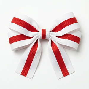 ริบบิ้นโกรเกรนสีขาวแดงลายเส้นตรงกลางสำหรับทำโบว์ติดผม ห่อของขวัญ งานฝีมือ DIY งานเย็บปักถักร้อย ของตกแต่ง และงานประดิษฐ์ต่างๆ - Product Image 3