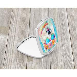 Samoyed Hippie Dawg Compact Folding <b>Handheld</b> Makeup <b>Mirror</b> Portable Decorative Travel <b>Mirror</b> for Women and Girls Pocket Gift - Product Image 2