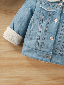 Vêtements pour enfants, manteau en polaire pour bébé, veste en jean pour enfants, vêtements pour nourrissons, vestes pour enfants, automne et hiver - Product Image 4