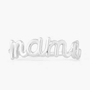 Cursive Wire Script Mama Word Ring Custom 14K Gold 925 <b>Silver</b> Factory Price Wholesale Dainty Personalized Mom Name Jewelry Gifts - Product Image 3