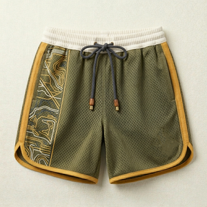 Men's Solid Board Shorts Quick Dry Elastic Waist <b>Mid</b> Waterproof High Street Style Casual Swimwear Polyester Fabric - Product Image 5
