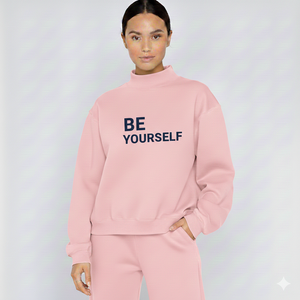 Casual Ladies Mock Neck Sweatshirt Warm Cotton Terry Bulk Supplier - Product Image 1