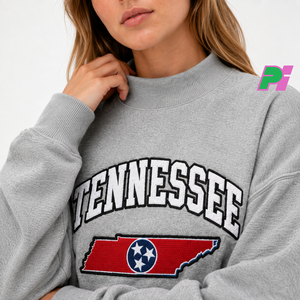 เสื้อสเวตเชิ้ตคอเต่าผู้หญิง พร้อมตัวอักษร TENNESSEE และลายปัก MAP เสื้อสเวตเชิ้ตคอเต่าหนานุ่มสำหรับฤดูหนาว - Product Image 6