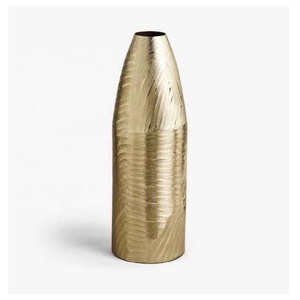 High Quality Gold Aluminium Textured <b>Vase</b> Modern Metal Flower <b>Vase</b> Table Top Decorative Flower <b>Vase</b> in Wholesale Price - Product Image 3