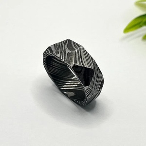 Hot Selling Handmade Damascus Steel <b>Ring</b> for Men Women Wedding Band Fashion Party <b>Ring</b> Custom Latest Design OEM Supplier - Product Image 3
