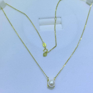Collier de perles d'eau douce rondes authentiques de Zhuji, 8-9 mm, pendentif en argent pur, forme presque parfaite, accessoire de mode pour les trajets quotidiens - Product Image 2
