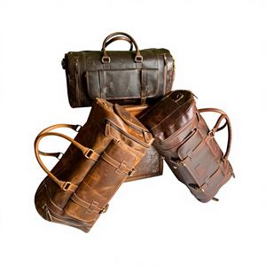 Sac de sport en cuir véritable vintage, motif diamant, fermeture éclair, sangle réglable, durable, léger, grande capacité, voyage - Product Image 3