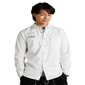 Camisas Casuales de Manga Larga para Hombre Adolescente, Estilo Veraniego, Transpirables, de Secado Rápido, Sostenibles, con Botones, Estilo Cargo, Lisas - Product Image 1