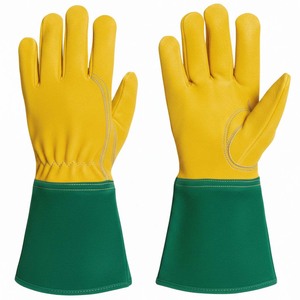 Gants de soudage longs en cuir rouge, gants de travail pour soudage TIG et MIG, gants en cuir pour foyer, camping et extérieur - Product Image 5