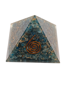 Crystal <b>Pyramid</b> for Positive Energy, Copper Layer Crystal Orgone Apatite Healing <b>Pyramid</b> for Chakra Healing at Amayra Crystals - Product Image 4