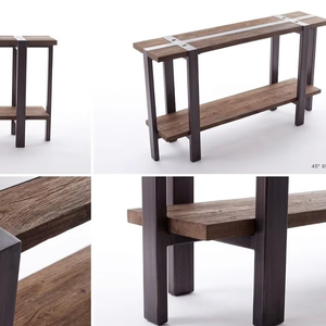Mesa Larga y Delgada Moderna Denoda con Base de Hierro y Tapa de Madera Sólida, Ecológica, Duradera, para Apartamento, Salón, Oficina, Mueble Profesional - Product Image 6
