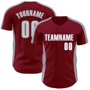 Jersey de Béisbol Color Granate de la Mejor Calidad, Secado Rápido, Poliéster, Colores, Nombre y Número Personalizables, Envío a Todo el Mundo - Product Image 1