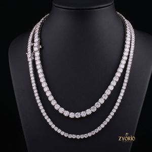 สร้อยคอเทนนิสแบบหรูหราประดับเพชร CZ ทรงกลมสีทองคำขาวสำหรับผู้ชายและผู้หญิง สไตล์ฮิปฮอป แฟชั่นเครื่องประดับ ของขวัญ - Product Image 3