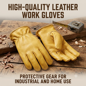 Unlined Soft Comfortable Leather <b>Gloves</b> Heat Resistance Anti-Slip Yellow Industrial Safety Protection for Work Driving Smooth - Product Image 4