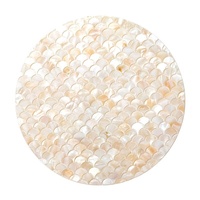 Sets de table ronds en nacre beige brillant de haute qualité, incrustés de nacre, décorations de table, faits à la main au Vietnam